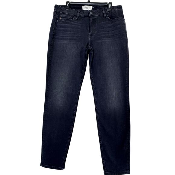 Lafayette 148 Mercer Black Straight Leg Jeans Size 32 Made in USA high rise - Picture 1 of 5